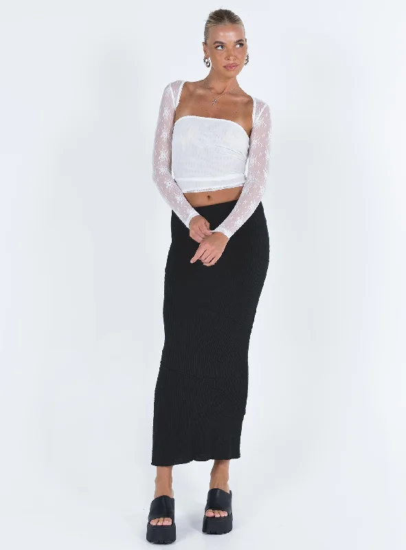 Oscar Maxi Skirt Black Tall