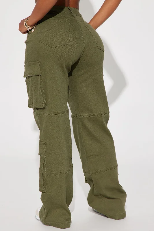 Out For Tonight Fold Over Cargo Pant - Olive