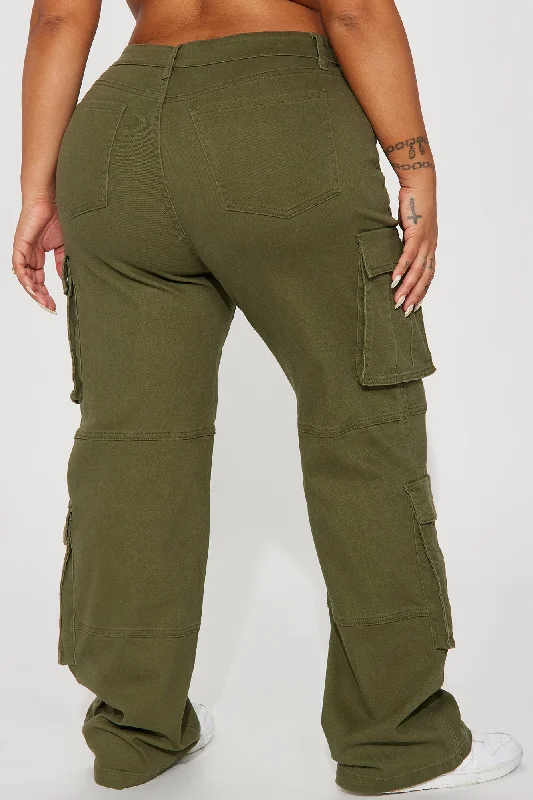 Out For Tonight Fold Over Cargo Pant - Olive