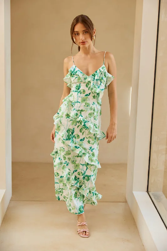 Palm Paradise Maxi Dress Green