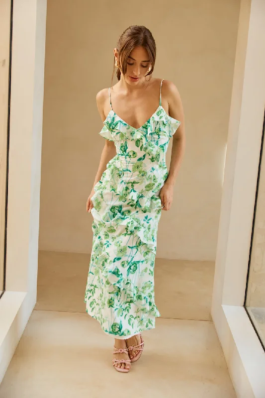 Palm Paradise Maxi Dress Green