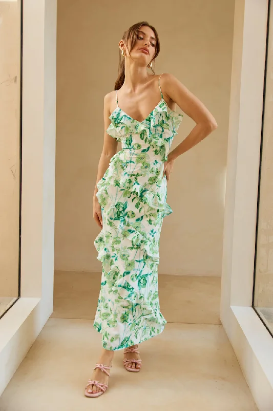 Palm Paradise Maxi Dress Green