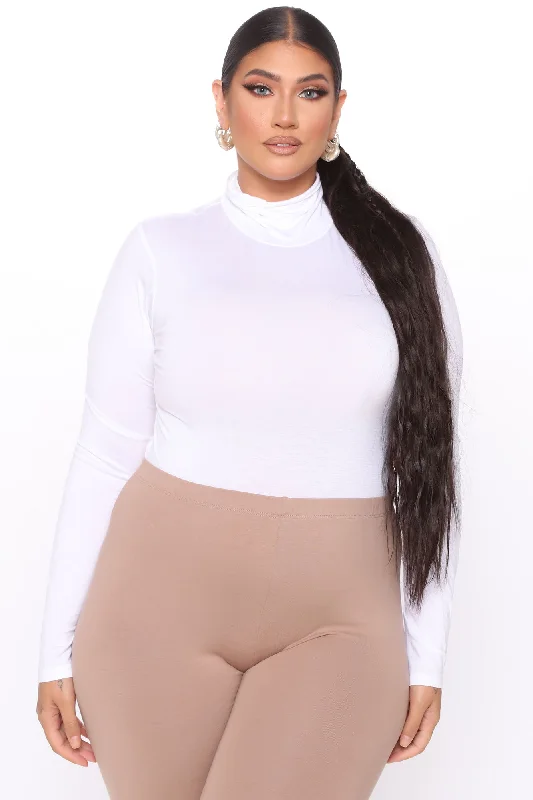 Pamela Turtle Neck Long Sleeve Bodysuit - Off White