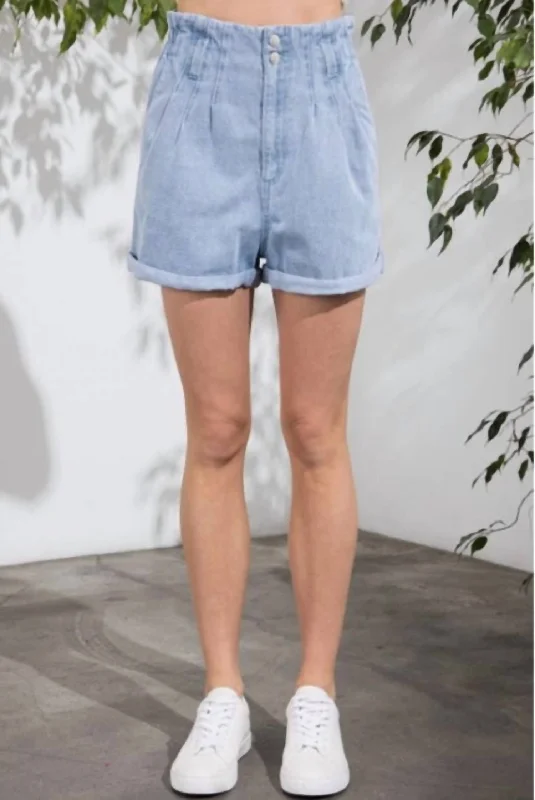 Paperbag Jean Short In Denim