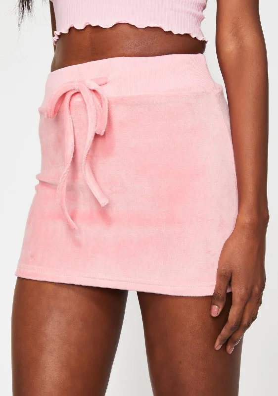 Pastel Planet Velour Mini Skirt