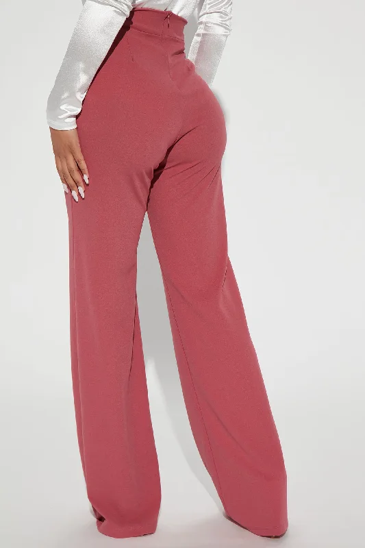 Petite Victoria High Waisted Dress Pants - Mauve