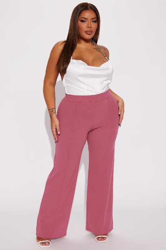 Petite Victoria High Waisted Dress Pants - Mauve