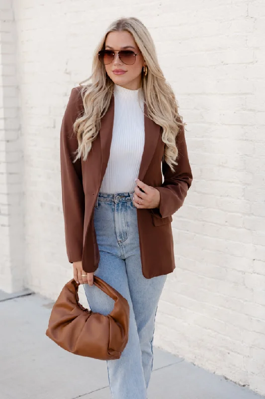 Picture To Burn Brown Boyfriend Blazer