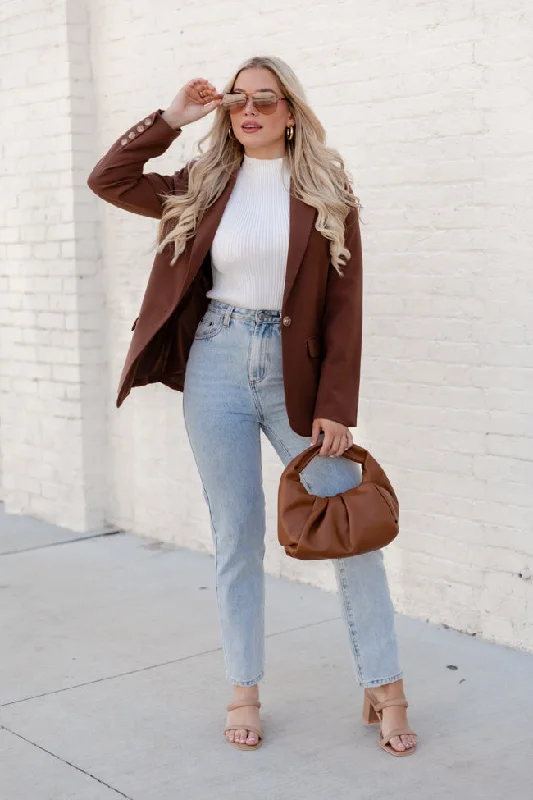 Picture To Burn Brown Boyfriend Blazer