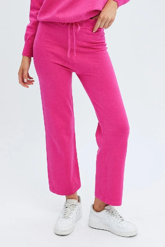 Pink Knit Lounge Pants