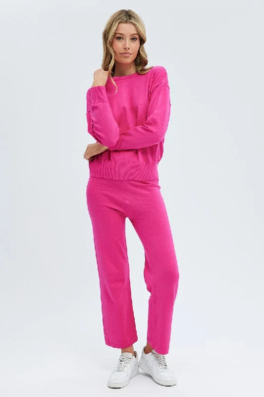 Pink Knit Lounge Pants