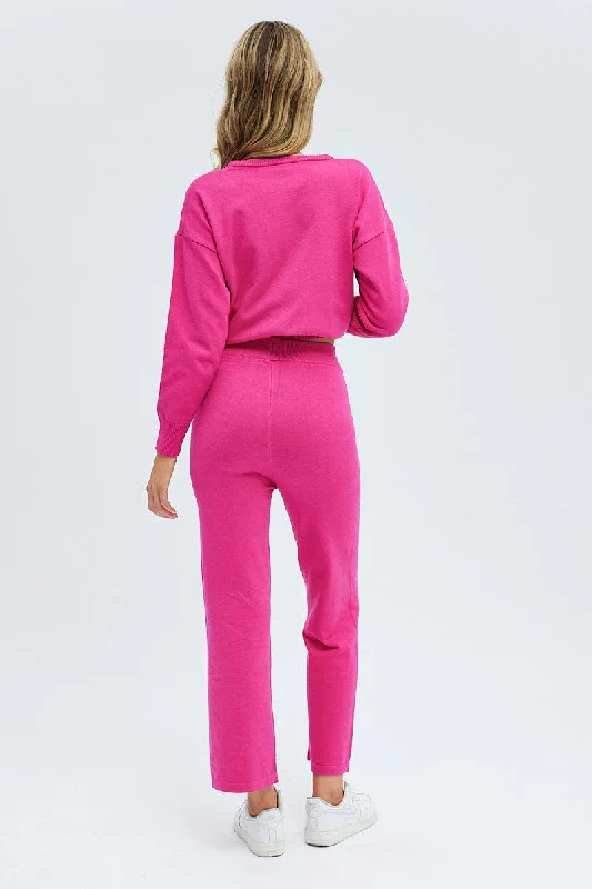 Pink Knit Lounge Pants