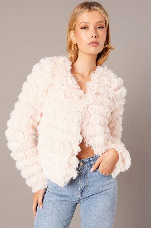 Pink Shag Faux Fur Jacket