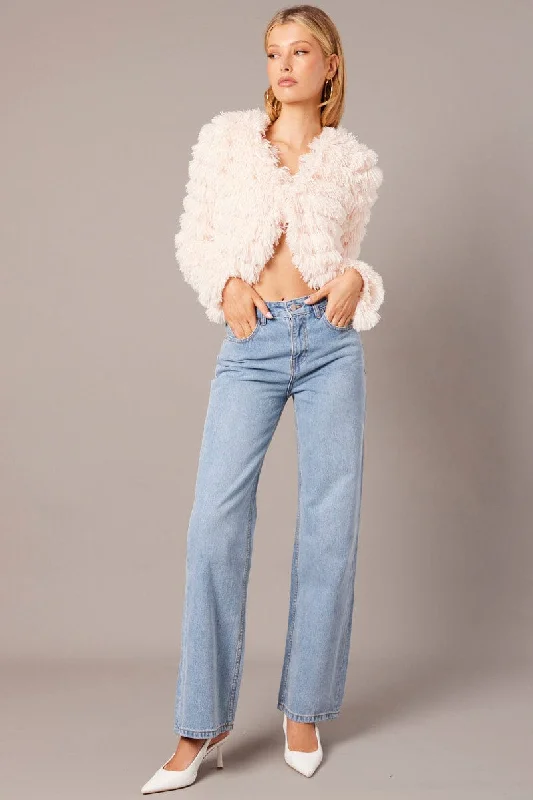 Pink Shag Faux Fur Jacket