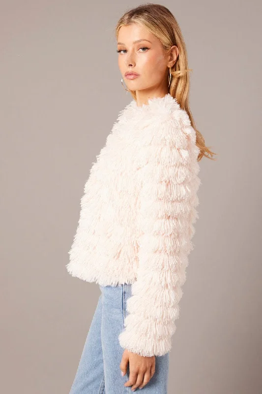 Pink Shag Faux Fur Jacket