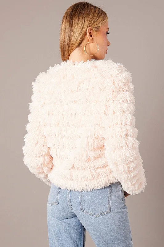 Pink Shag Faux Fur Jacket