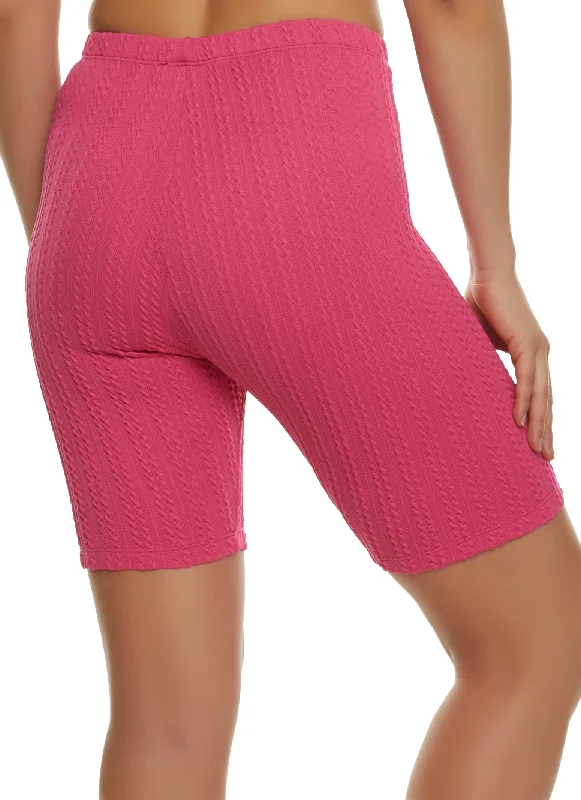 Textured Knit Bike Shorts