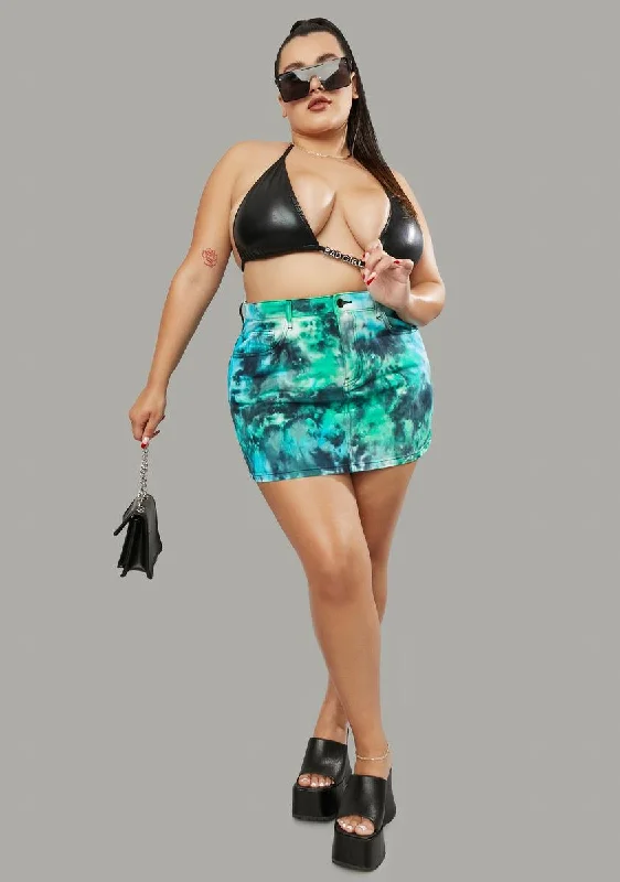 Plus Treasure Island Tie Dye Mini Skirt