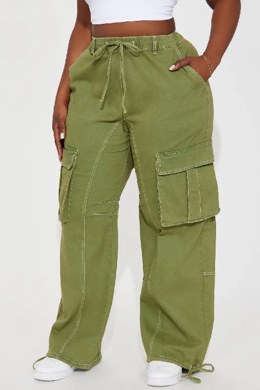 Portland Washed Cargo Pant - Olive