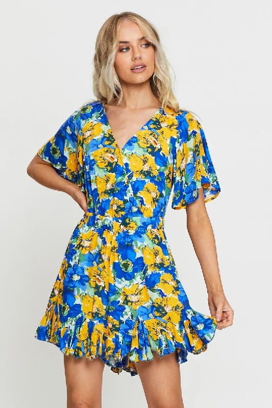 Print Playsuit Short Sleeve