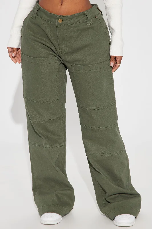 Rebecca Wide Leg Cargo Pant - Olive