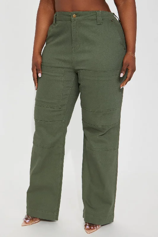 Rebecca Wide Leg Cargo Pant - Olive