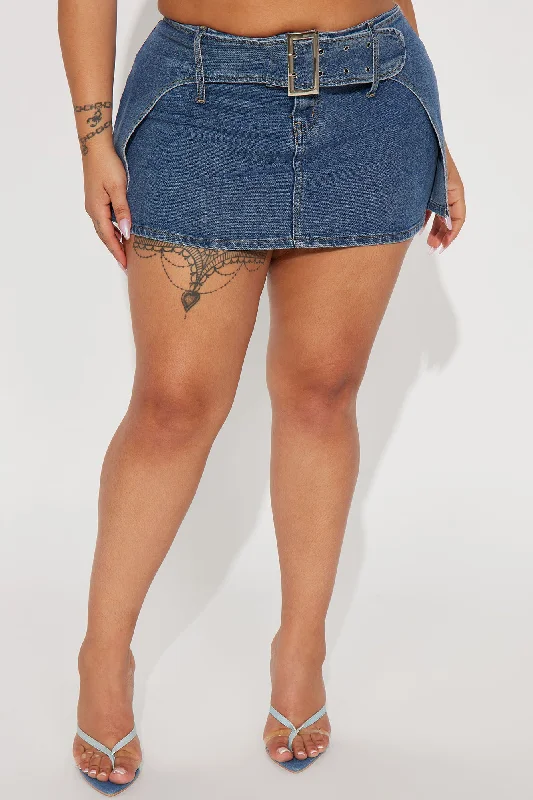 Remember Me Denim Micro Mini Skirt - Dark Wash