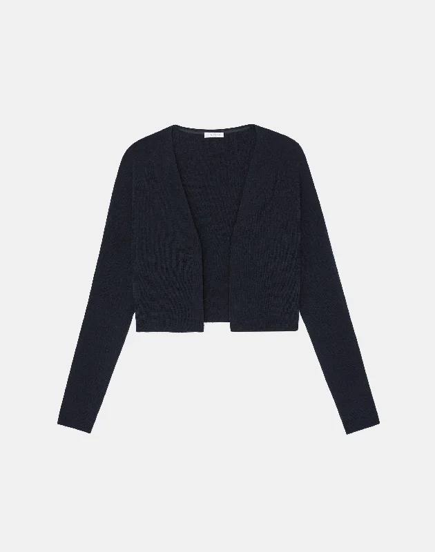 Responsible Fine Gauge Merino Open-Front Cropped Cardigan