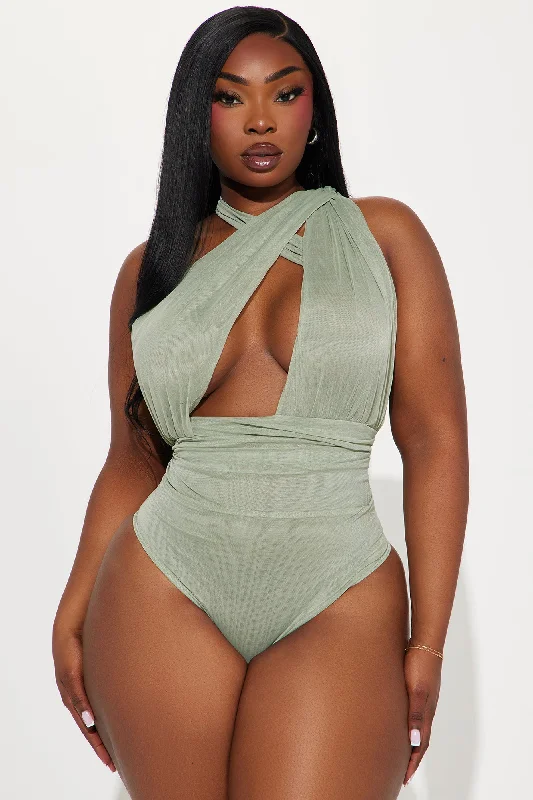 Rich Taste Mesh Bodysuit - Sage