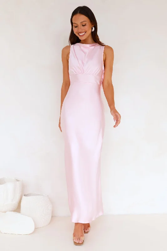 Rosalie Satin Maxi Dress Pink