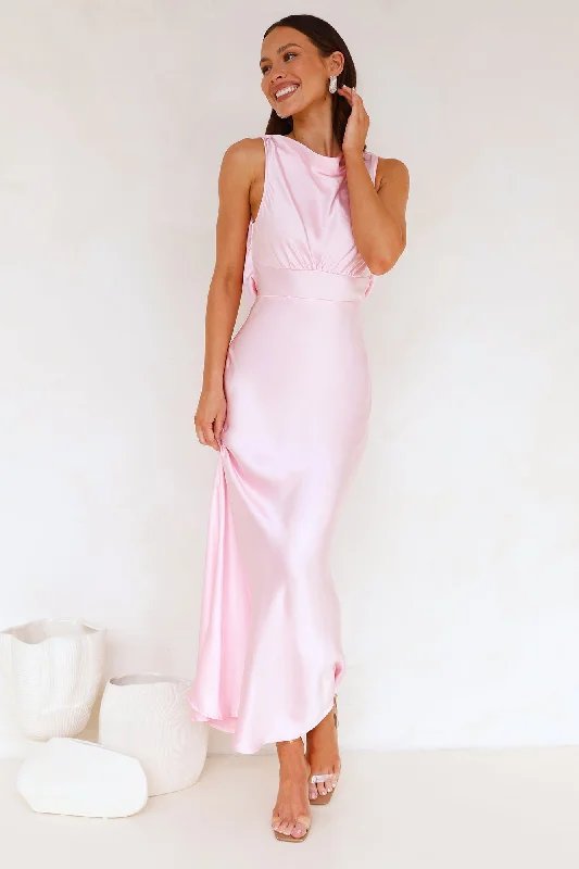 Rosalie Satin Maxi Dress Pink