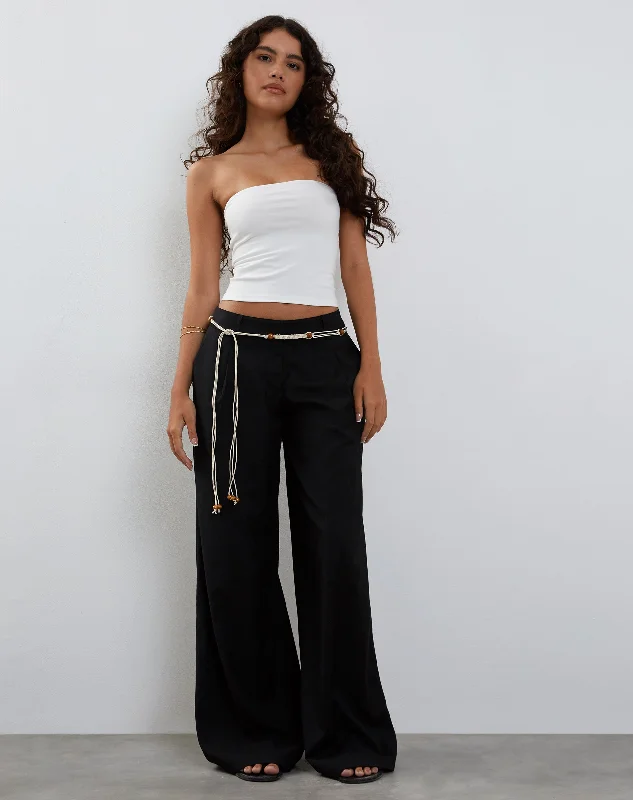 Salisu Wide Leg Trouser in Tailoring Black