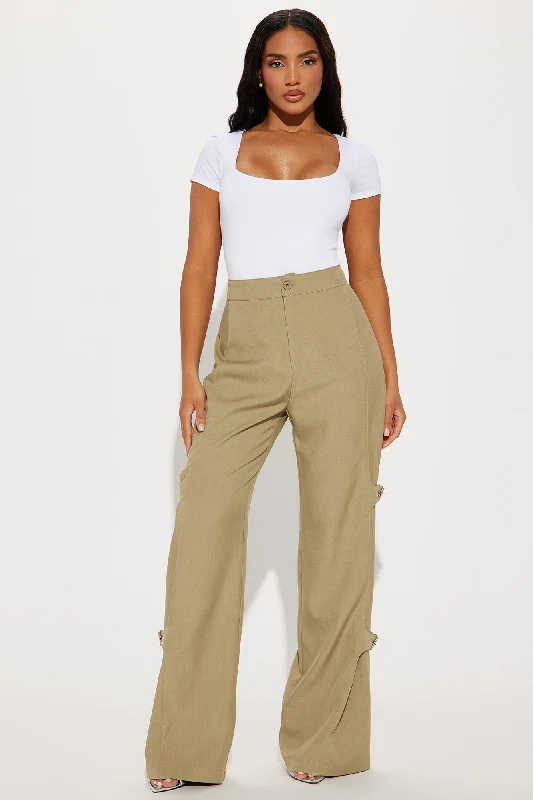 Say What Wide Leg Trouser - Sage