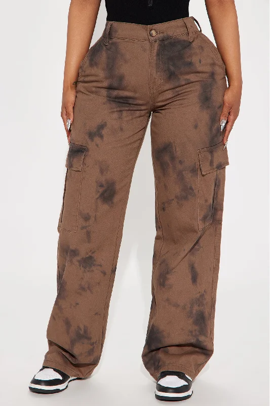 Scarlet Mineral Wash Cargo Pant - Brown/combo