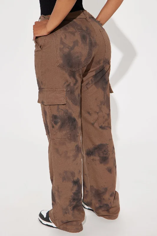 Scarlet Mineral Wash Cargo Pant - Brown/combo