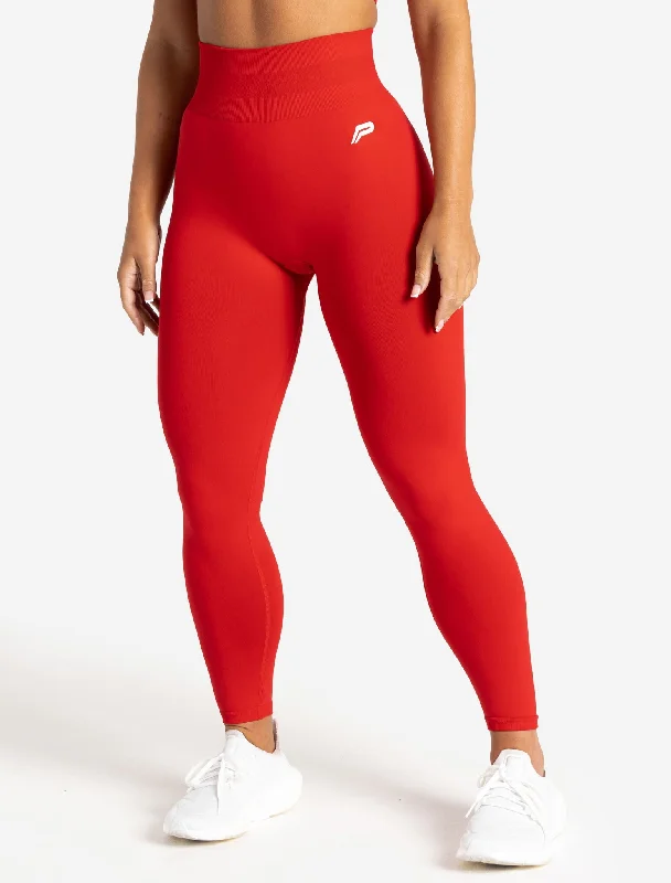 Scrunch Seamless Leggings - Candy Red