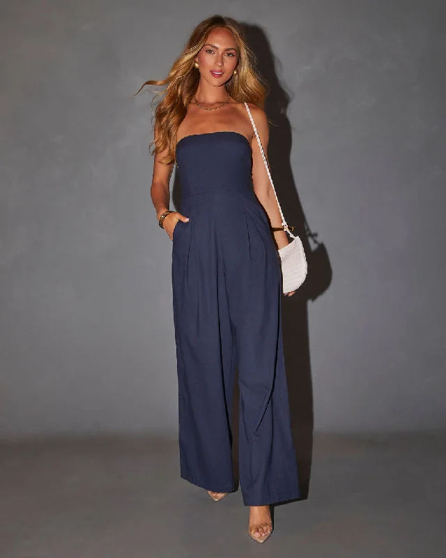 Sharon Strapless Pleated Jumpsuit