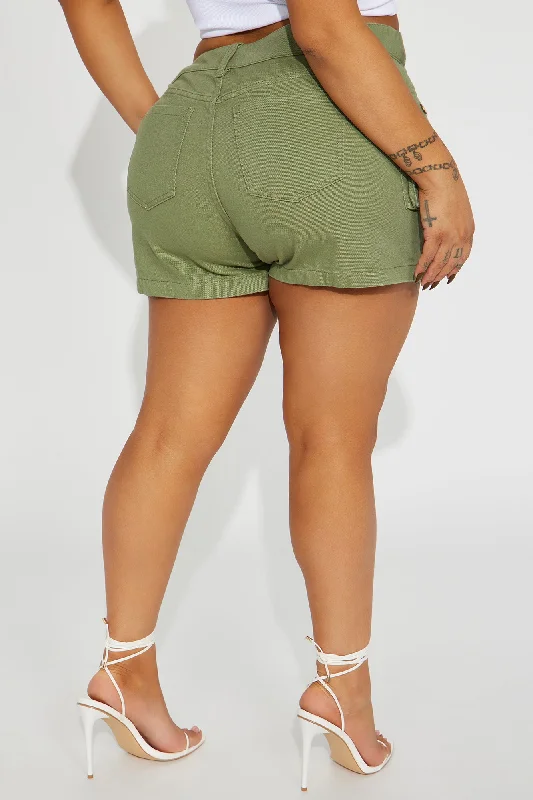 Show You Around Foldover Skort - Olive