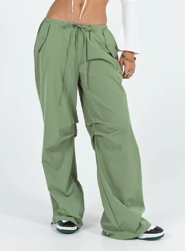 Snow Parachute Pants Green