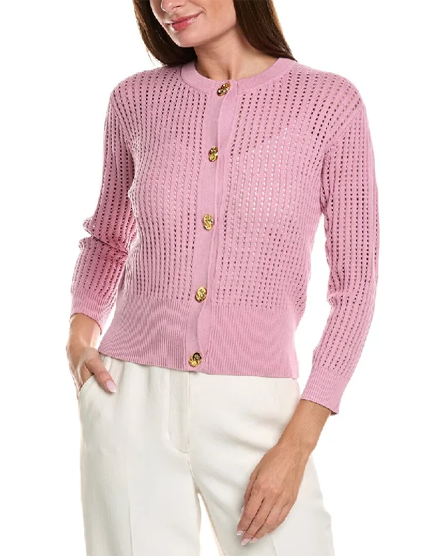 St. John Pointelle Cardigan