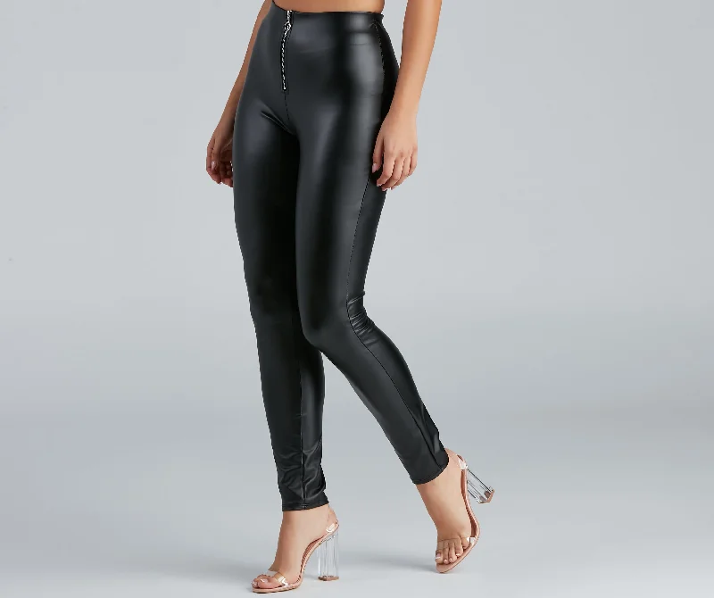 Steal The Scene High Waist Faux Leather Leggings