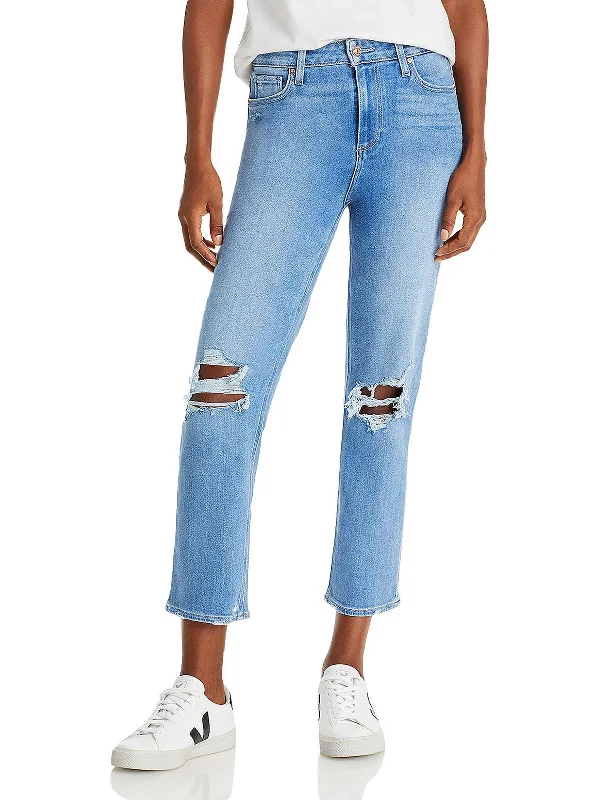 Stella Womens Denim Light Wash Cropped Jeans