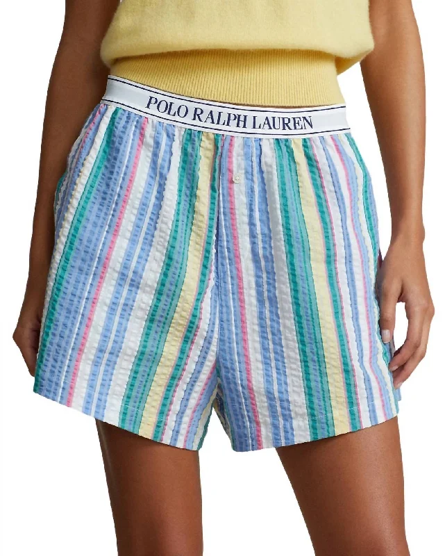 Striped Seersucker Boxer Short In Vintage Stripe