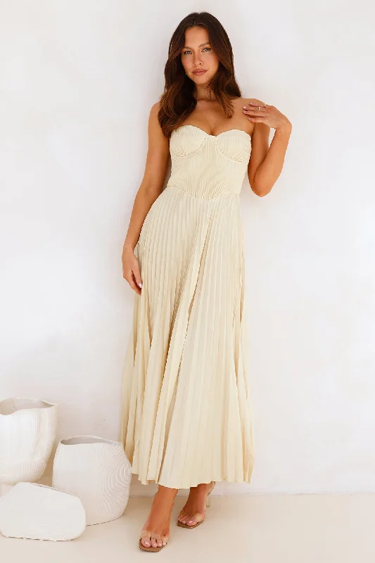 Sunflower Serenity Plisse Maxi Dress Yellow