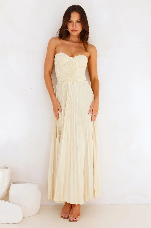 Sunflower Serenity Plisse Maxi Dress Yellow