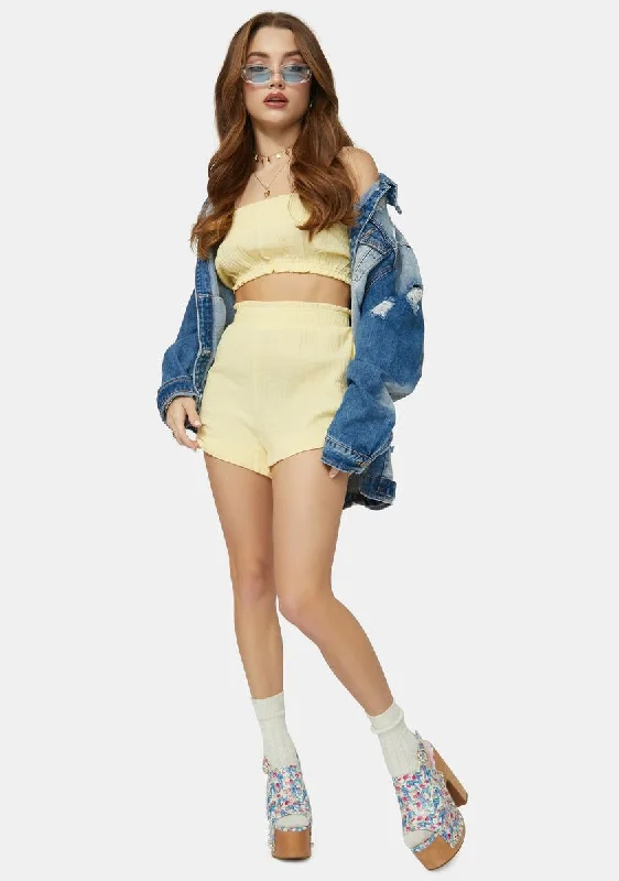 Sunny 2 The Mall Smocked Gauze Short Set