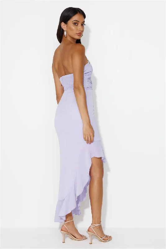 Supermodel Moment Strapless Midi Dress Purple