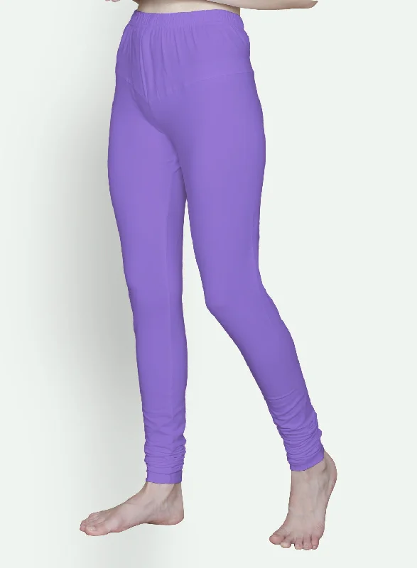 T.T. Women Solid Chudidar Cotton Lycra Cool Leggings -Lavender