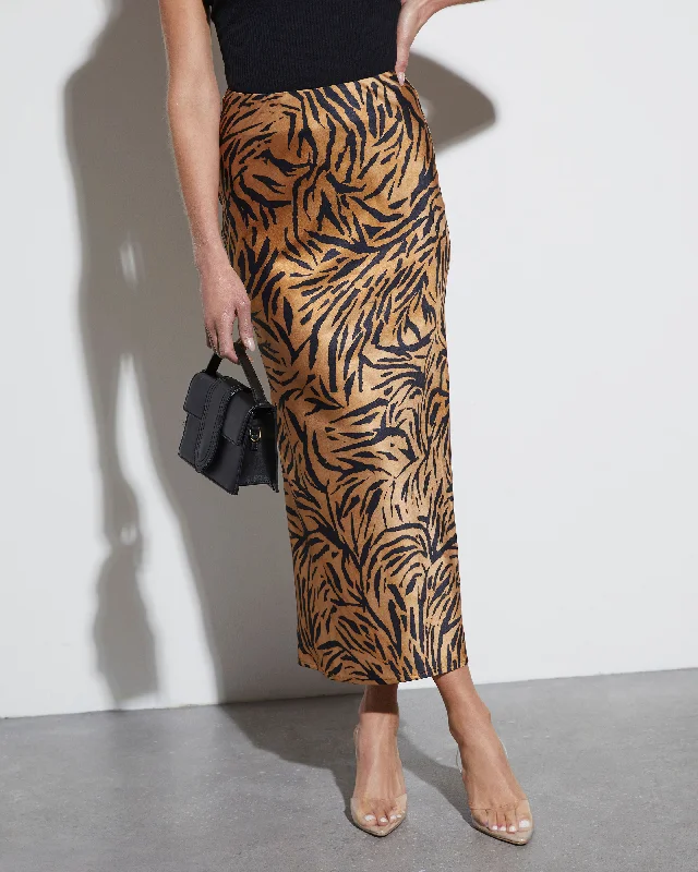 Tahiti Animal Print Midi Skirt