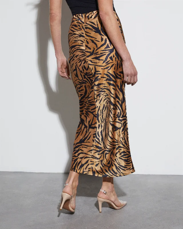 Tahiti Animal Print Midi Skirt